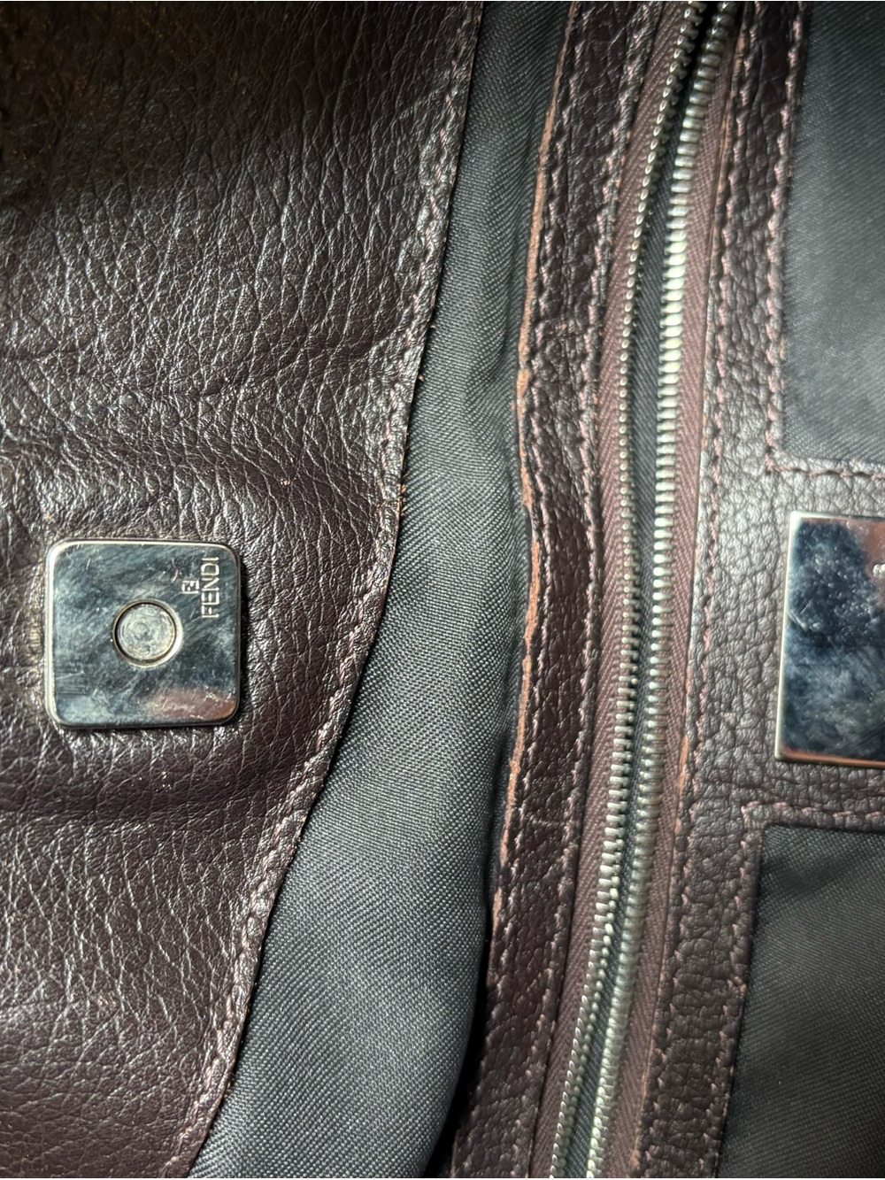Fendi Dark Brown Leather Shoulder Bag - Picture 4 of 5